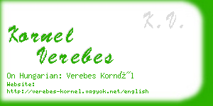 kornel verebes business card